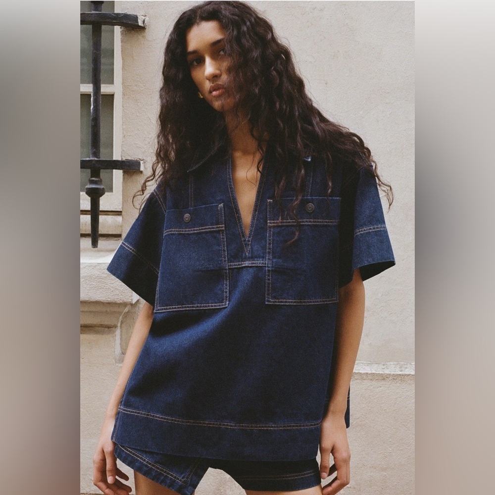 NYT Shona Joy Rita Pullover Denim Shirt